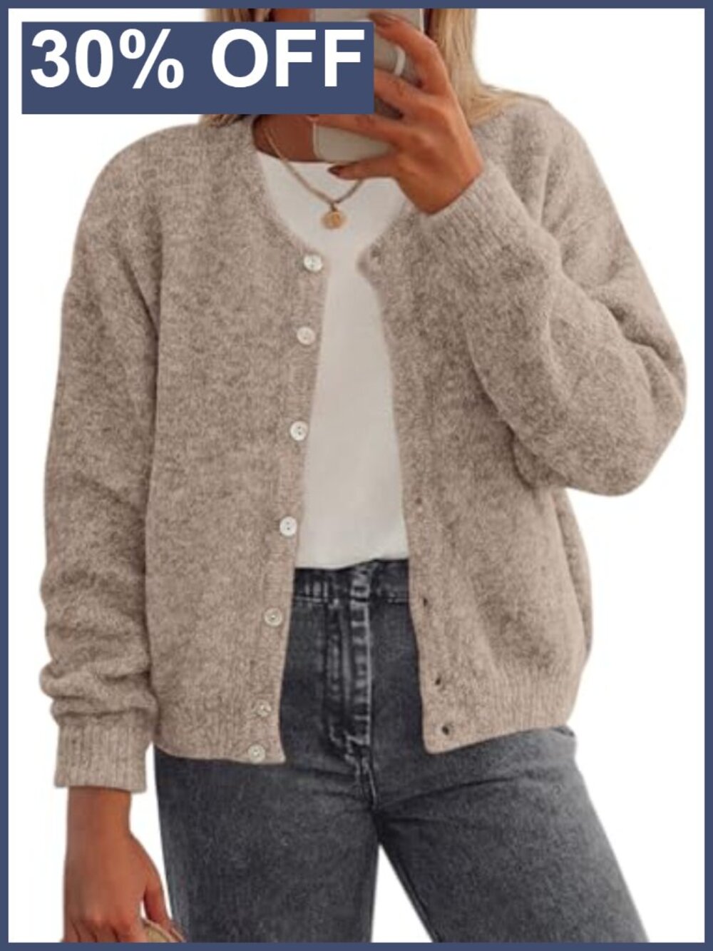 Womens Long Sleeve Button Down Knit Cardigan Sweater